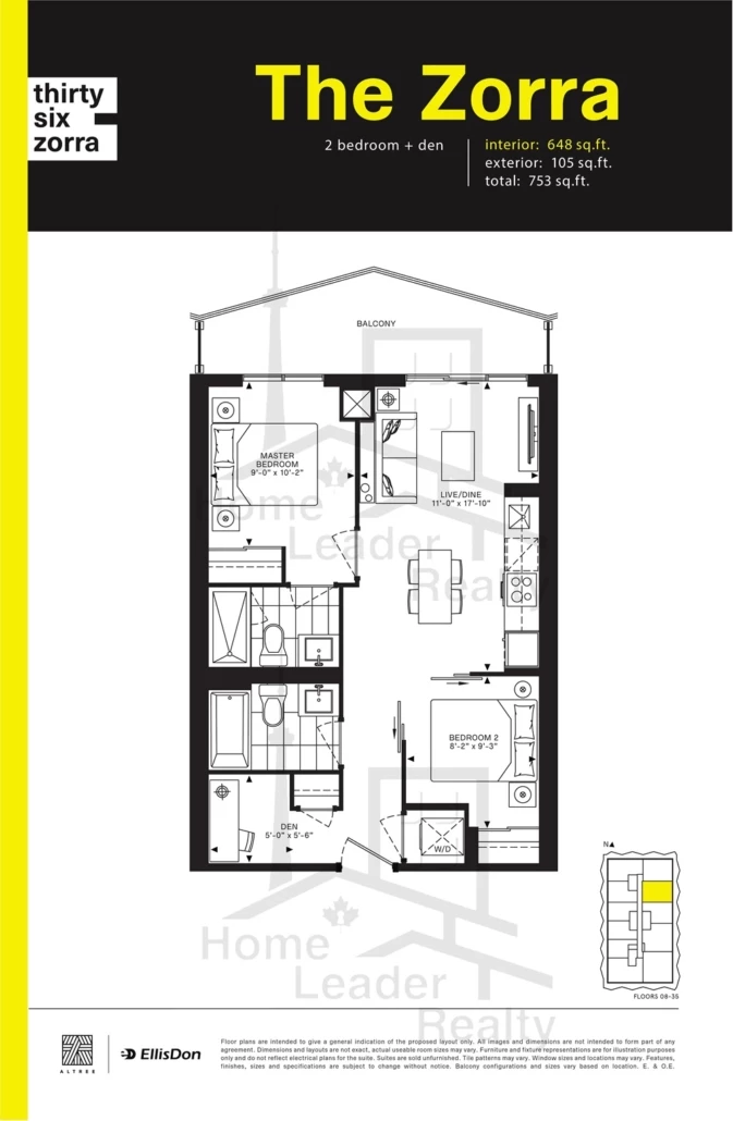 Thirty-Six-Zorra-Condos-3405-2B+D-floorplan