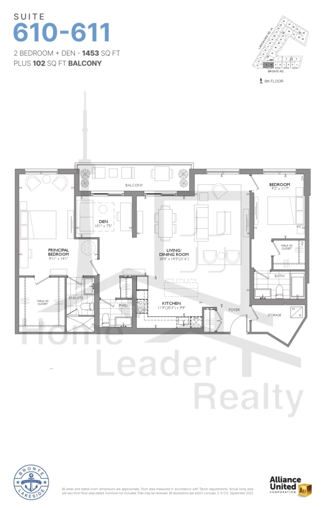 The Residences-at-Bronte-Lakeside-Condos-610/611-floorplan