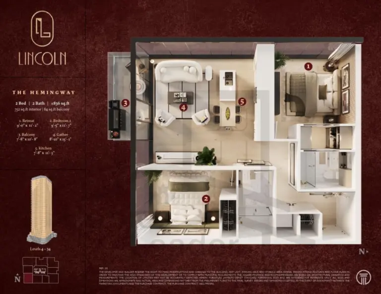 Lincoln-Tower-Condos-HEMINGWAY-floorplan
