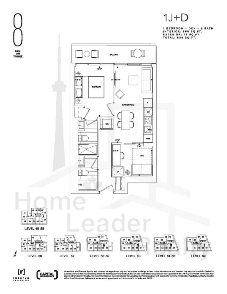 8-Elm-Street-Condos-Model-1J+D-floorplan