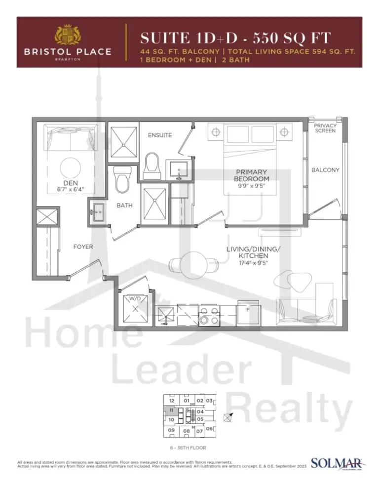 Bristol-Place-Condos-1D+D-floorplan