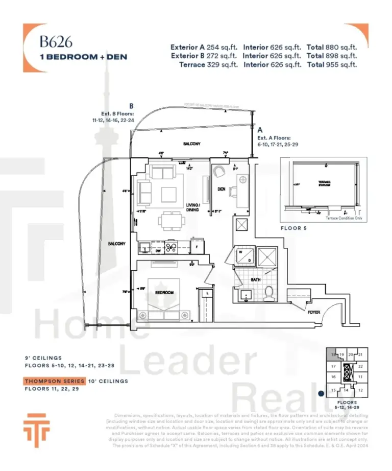 Thompson-Towers-2-Unit-2418-B626-floorplan