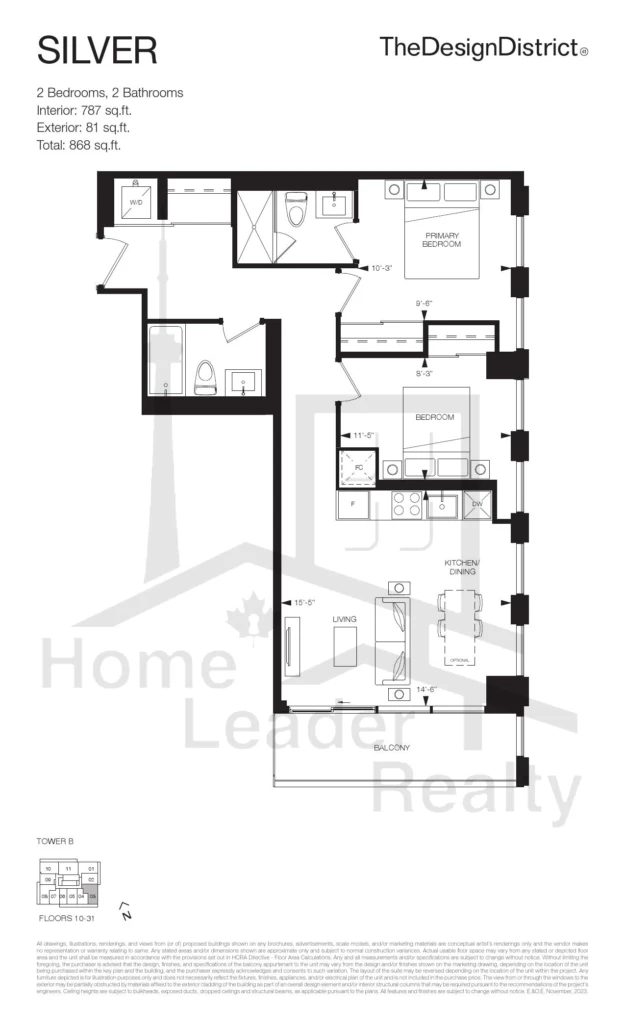 The-Design-District-Condos-Tower-B-Unit-2713-Sliver-floorplan