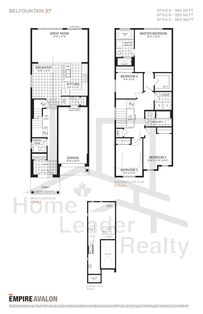 Empire-Avalon-Lot-35-Phase 8-Belfountain-Elev A-floorplan