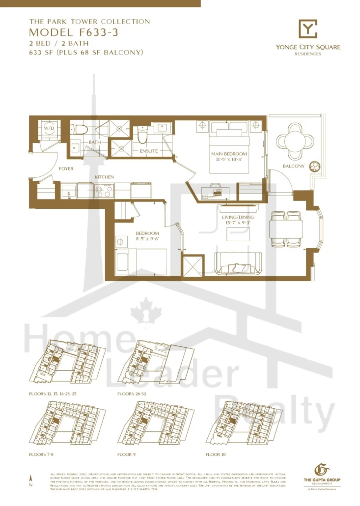 Yonge-City-Square Condos-F633-3-Park-Tower-Collection-floorplan