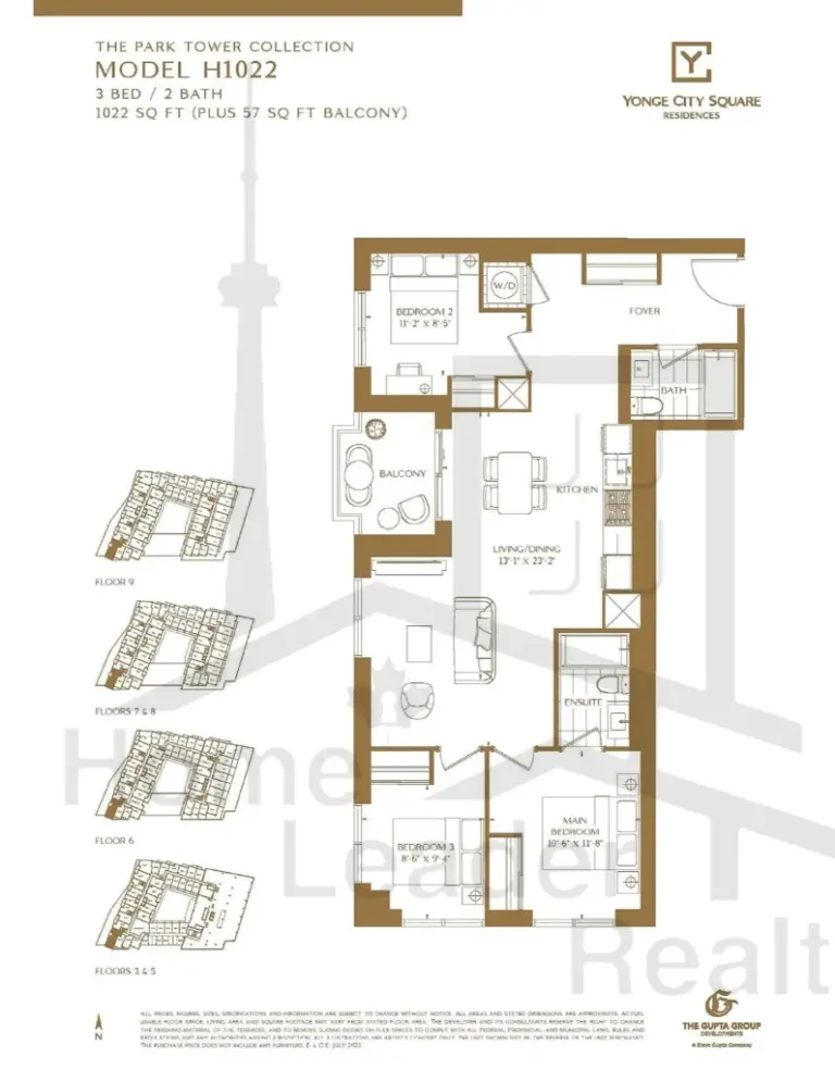 Yonge-City-Square Condos-H1022-Park-Tower-Collection-floorplan