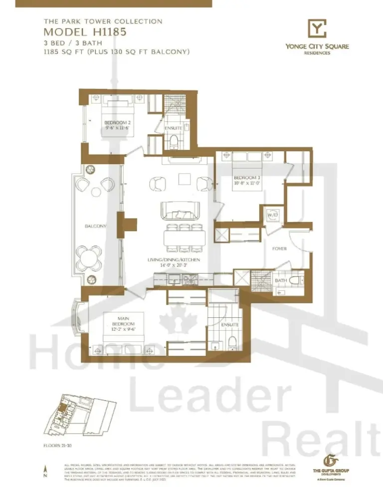 Yonge-City-Square Condos-H1185-Park-Tower-Collection-floorplan