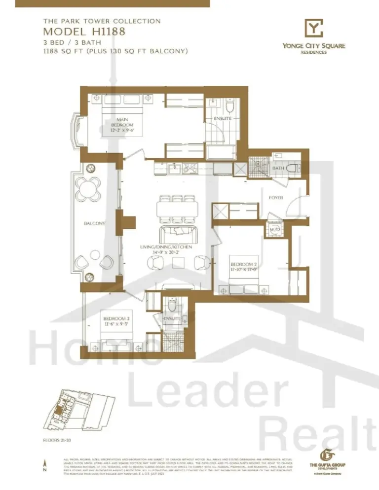 Yonge-City-Square Condos-H1188-Park-Tower-Collection-floorplan