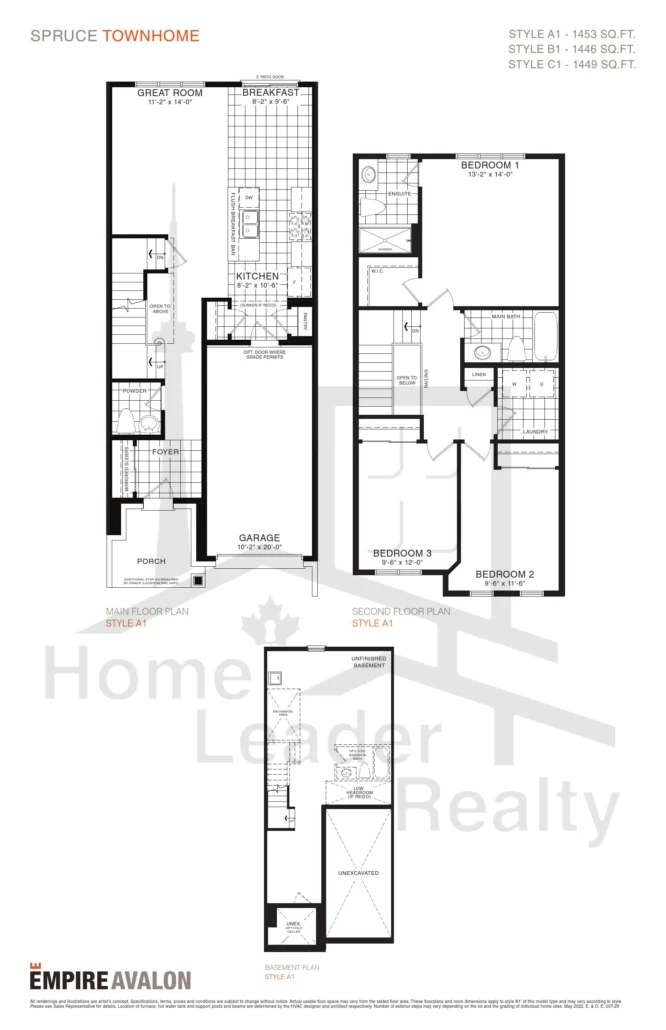 Empire-Avalon-Lot-B139-03-Spruce-Elev A-floorplan