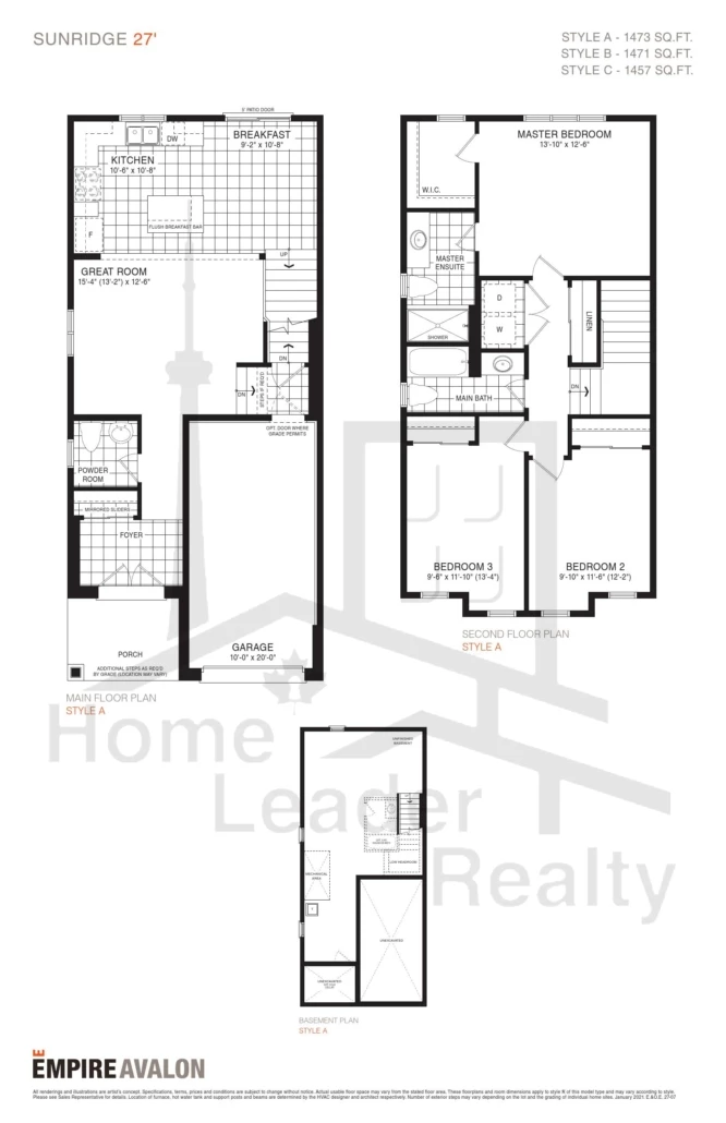Empire-Avalon-Lot-33-Phase 8-Sunridge-Elev A-floorplan