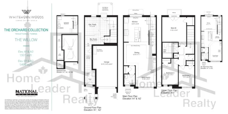 Whitehorn-Woods-Towns-Block 2-Lot 14-The Willow-Elev B1-floorplan