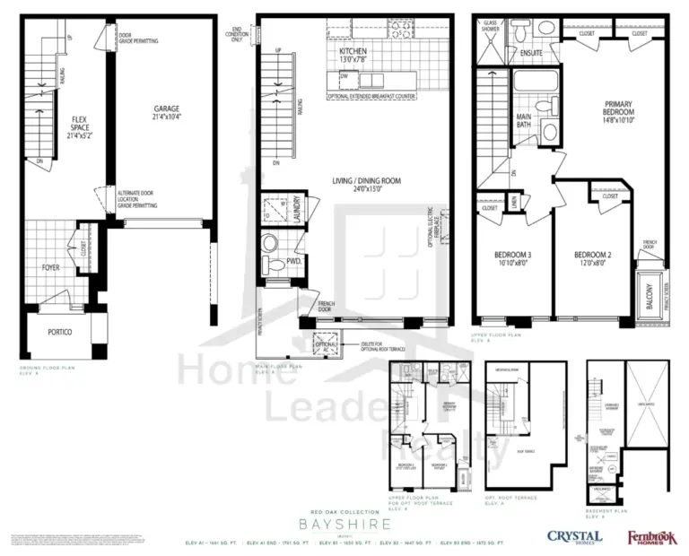 Oakbrook-Towns-Bayshire Elev A/B-floorplan