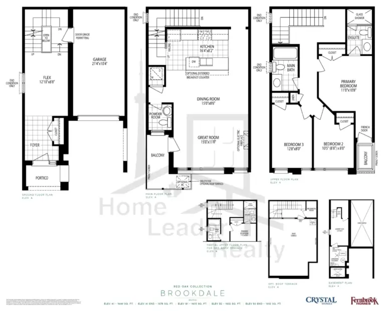 Oakbrook-Towns-Brookdale Elev A/B-floorplan