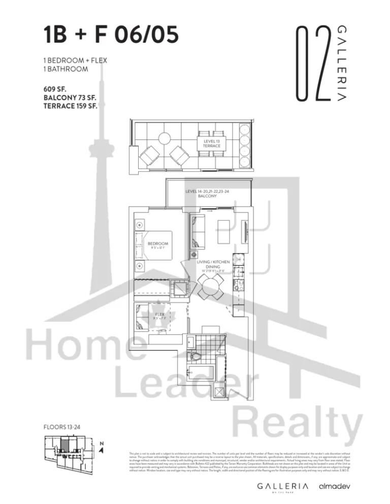 Galleria-02-Condos-1B+F-06/05-Unit-2405B-floorplan