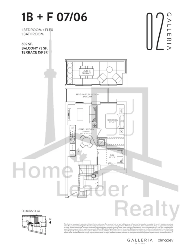 Galleria-02-Condos-1B+F-07/06-Unit-2306B-floorplan