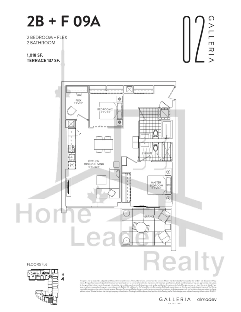 Galleria-02-Condos-2B+F-09A-Unit-609B-floorplan