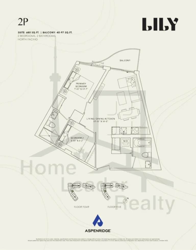 Lily-at-Crosstown-Condos-518-2P-floorplan