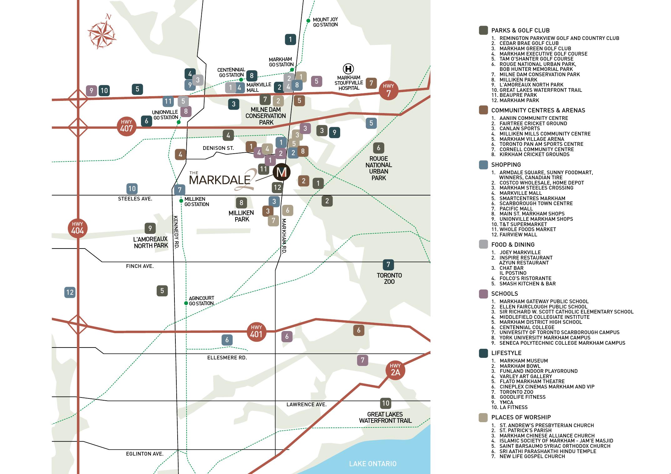 The Markdale Towns 2 Amenities Map