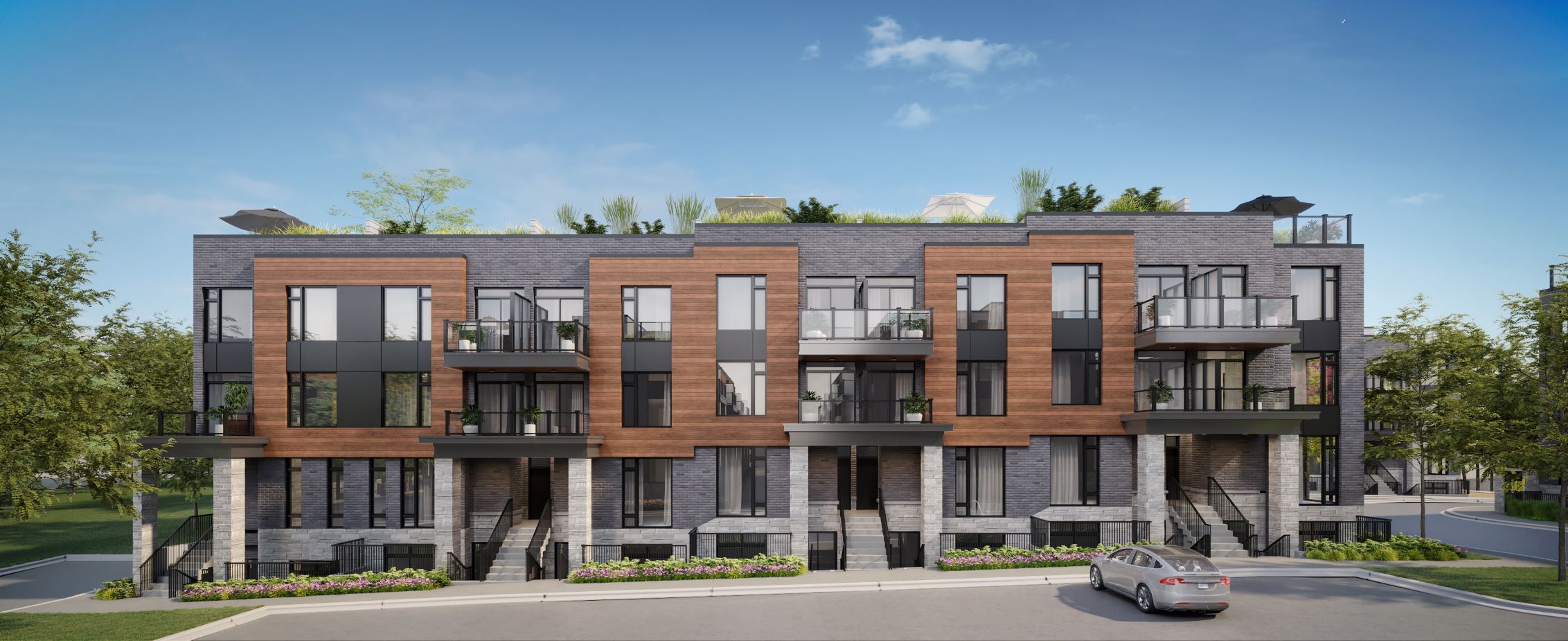 The Markdale Towns 2 Street Corner View of Unit Exteriors 2