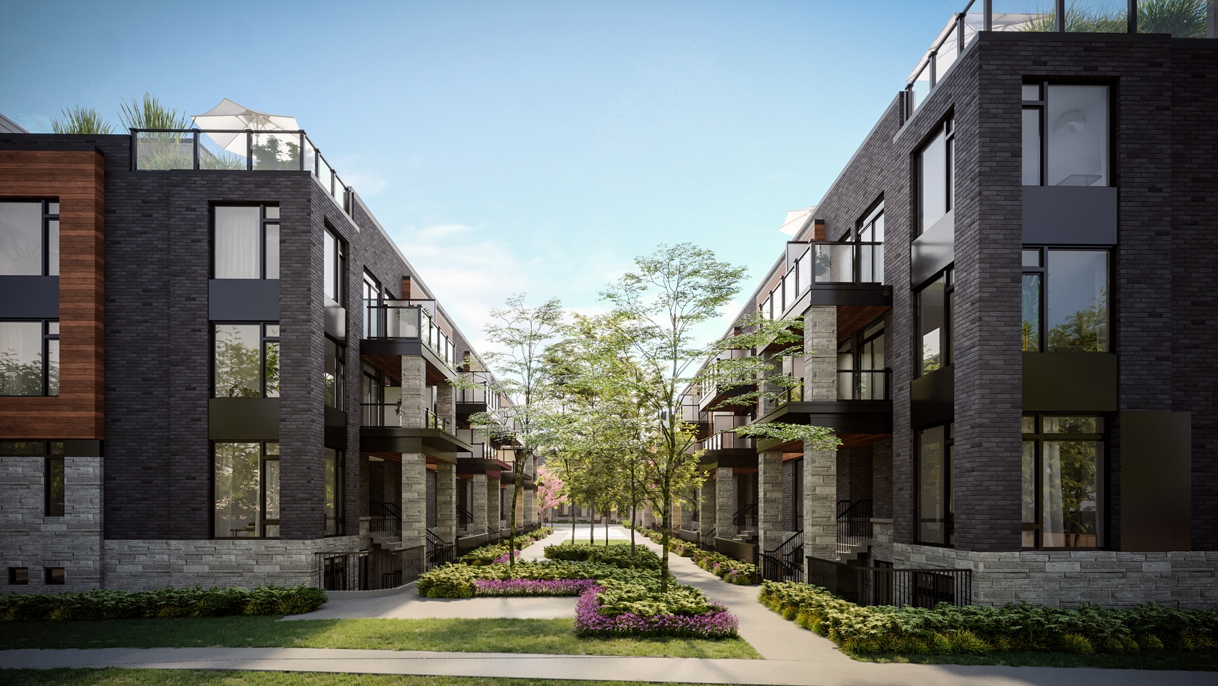 The Markdale Towns 2 Street Corner View of Unit Exteriors 6