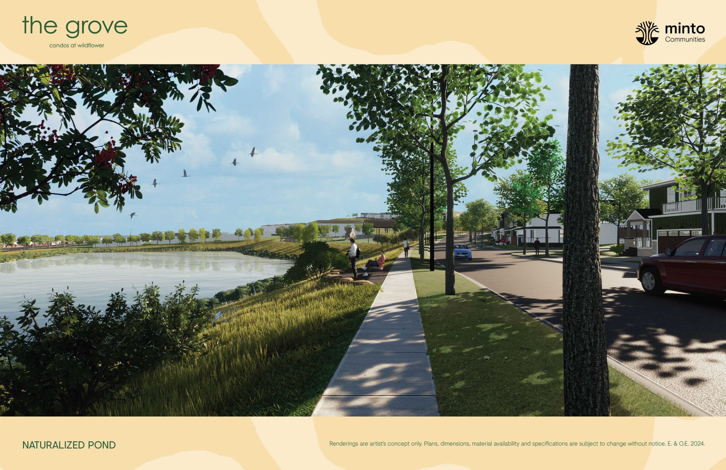 Naturalized Pond - The Grove Condos at Wildflower