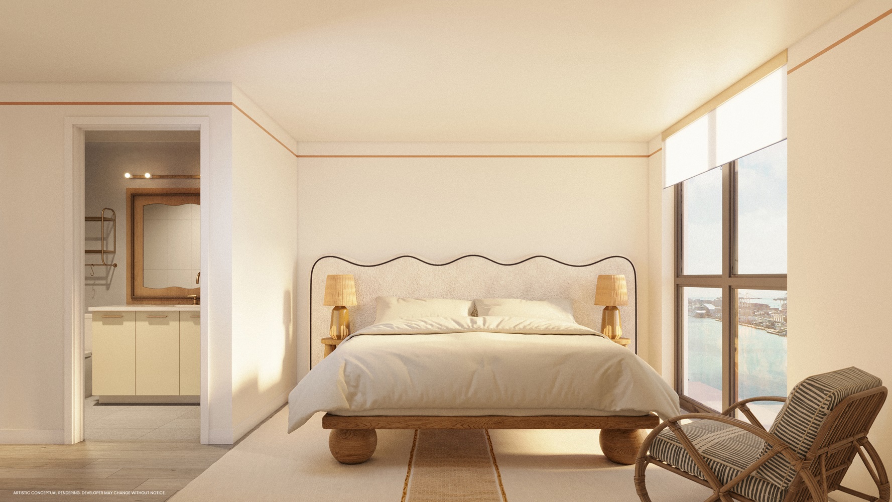 Flow House Primary Bedroom Residence Rendering