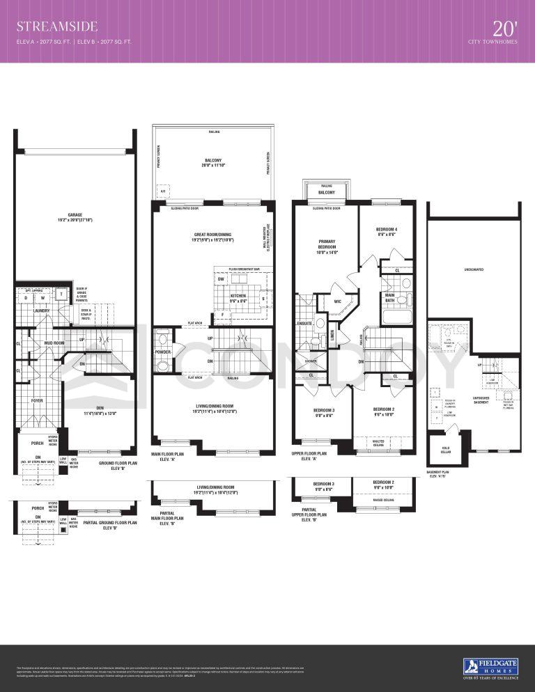 STREAMSIDE Unionville Homes Upper East Side | Streamside | 2,077 Sq.Ft. | 4B