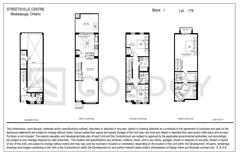 Streetsville Centre Towns Lot 179 Floorplan