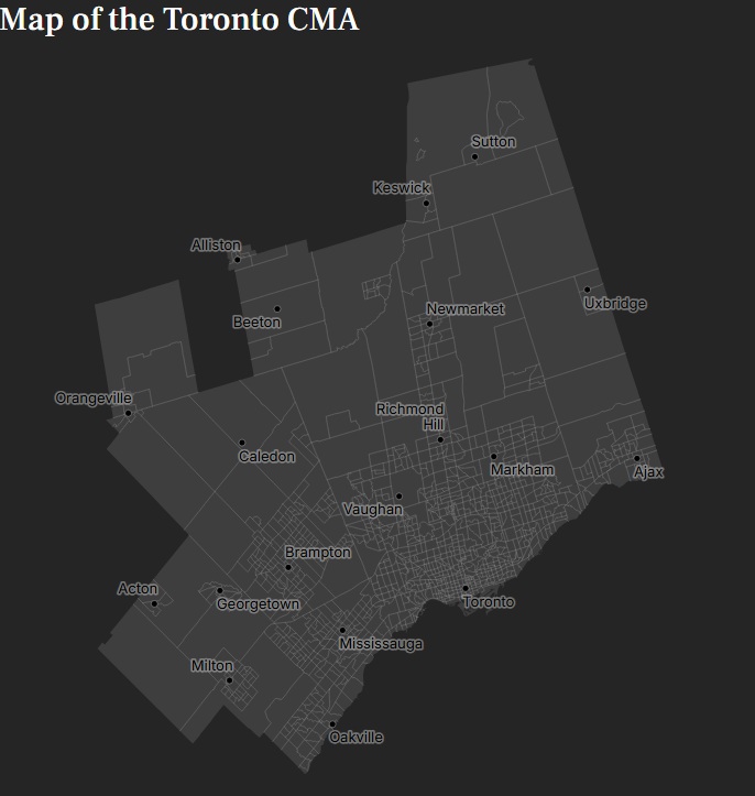 Toronto Map Toronto's Population Surpasses Seven Million, Driven by Immigration Growth