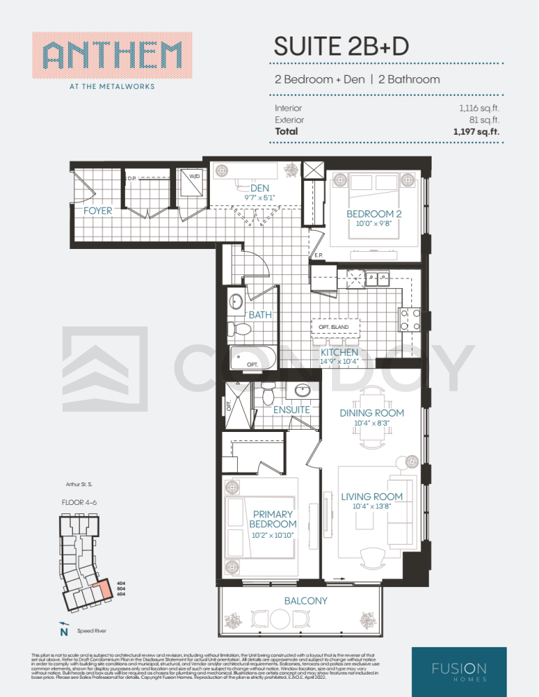 Anthem at The Metalworks Condos Floor Plan 2B+D