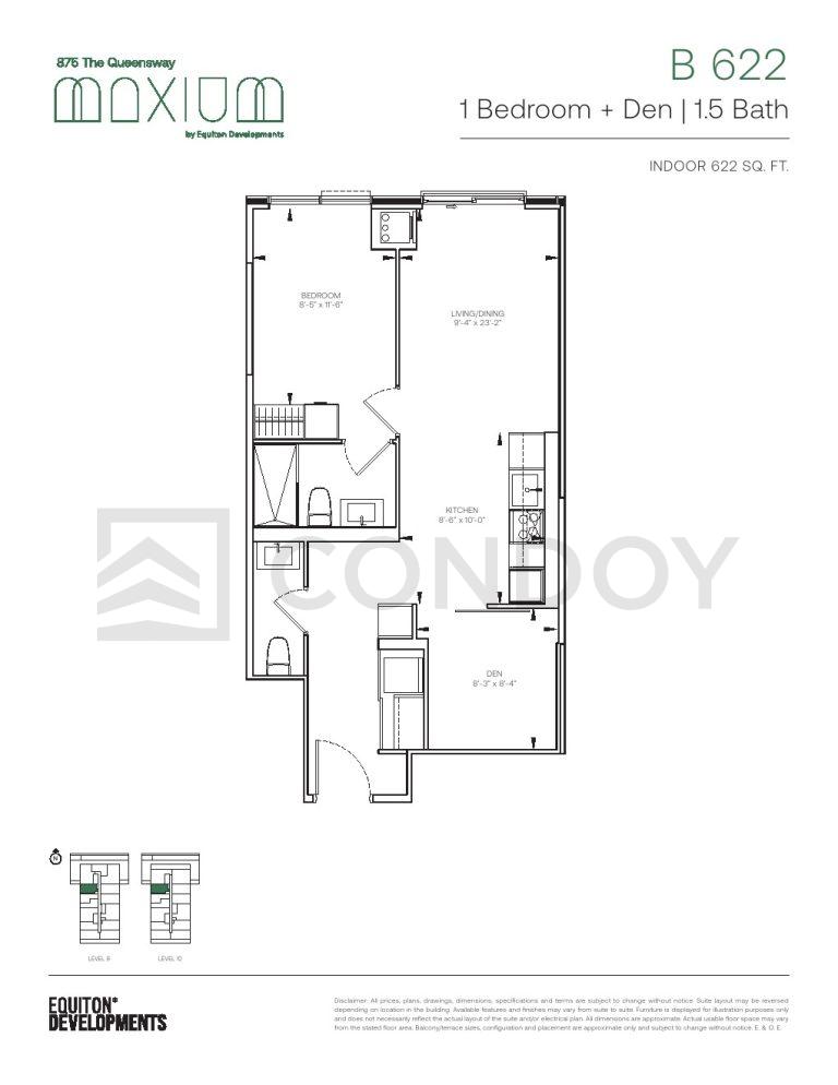 Maxium Condos B-622 Floorplan