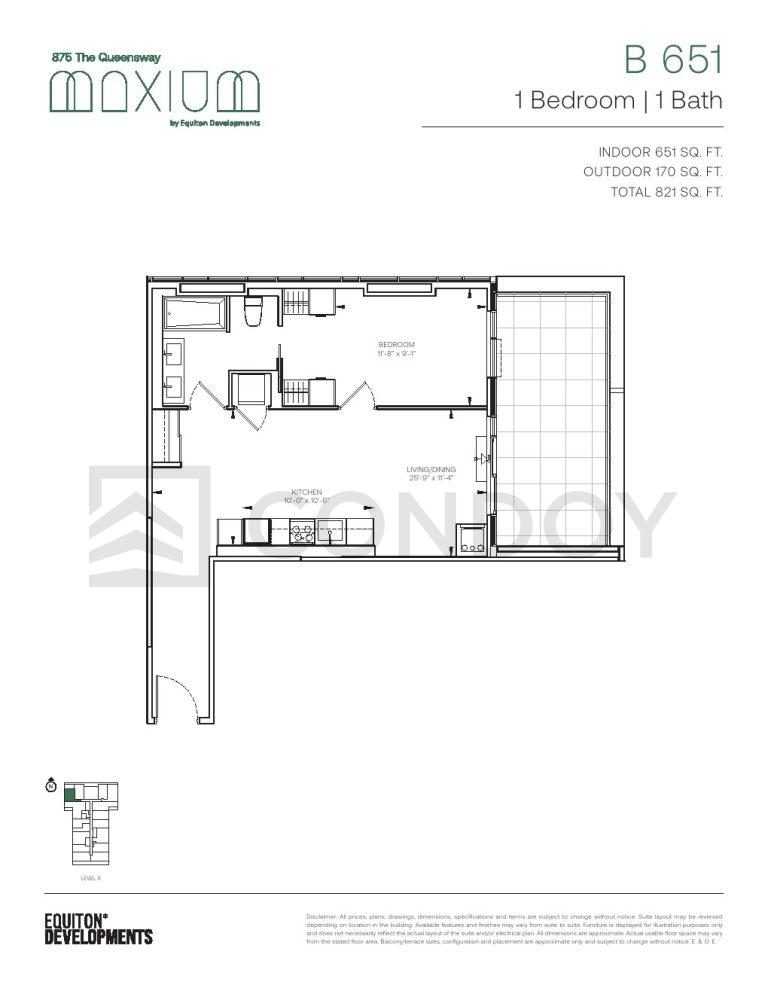 Maxium Condos B-651 Floorplan