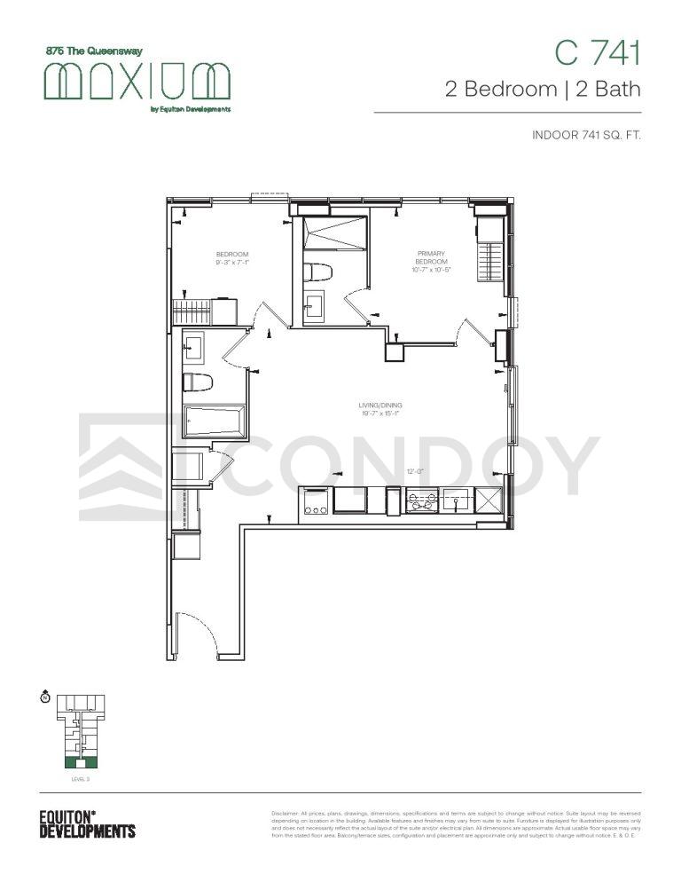 Maxium Condos C-741 Floorplan