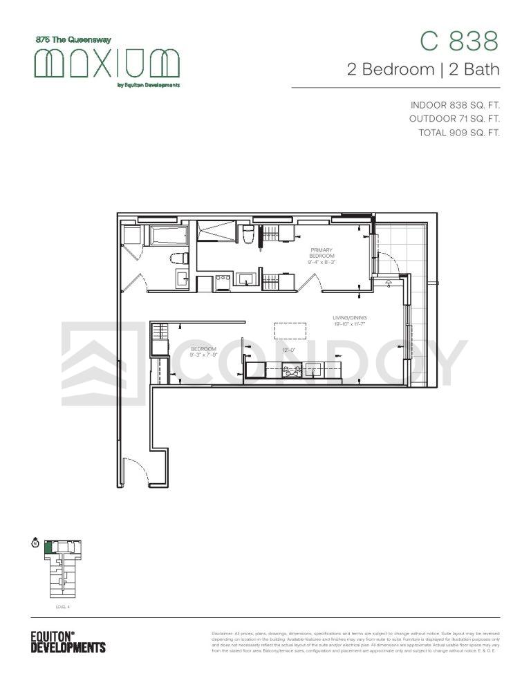 Maxium Condos C-838 Floorplan