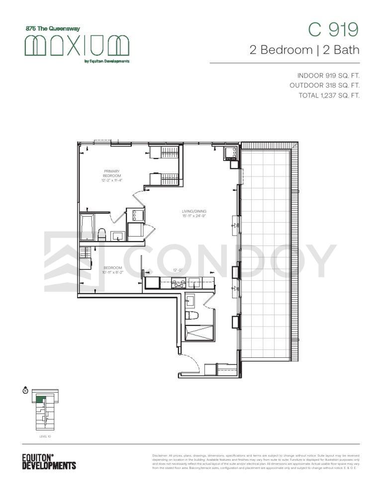 Maxium Condos C-919 Floorplan