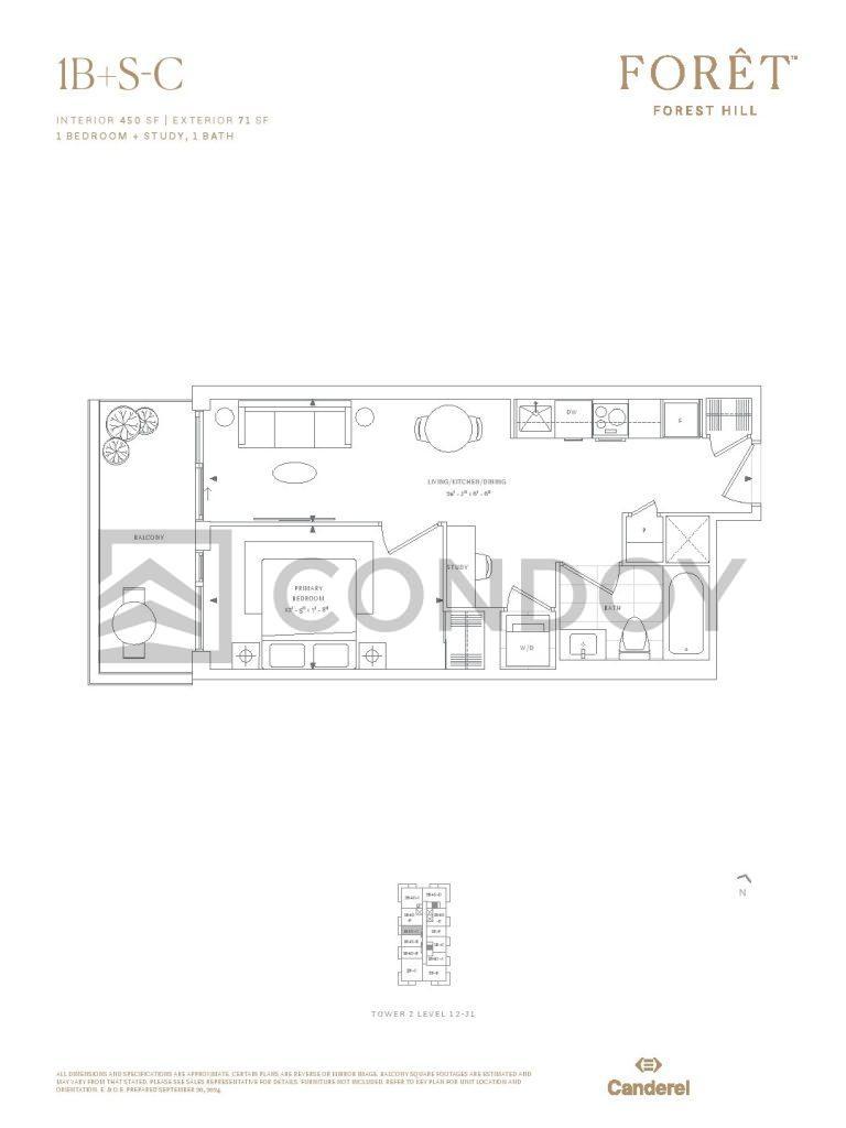 Foret-Condos-Model-1B+S-C-floorplan