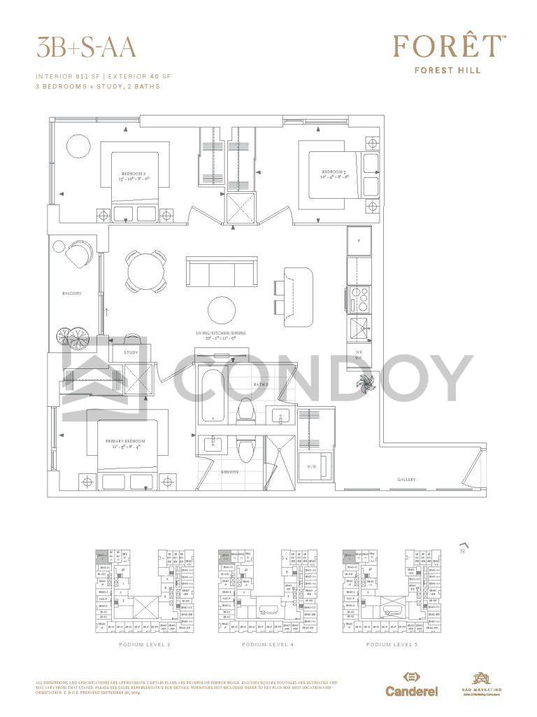 Foret-Condos-Model-3B+S-AA-floorplan