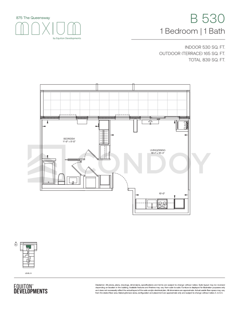 Maxium Condos B 530 Floorplan