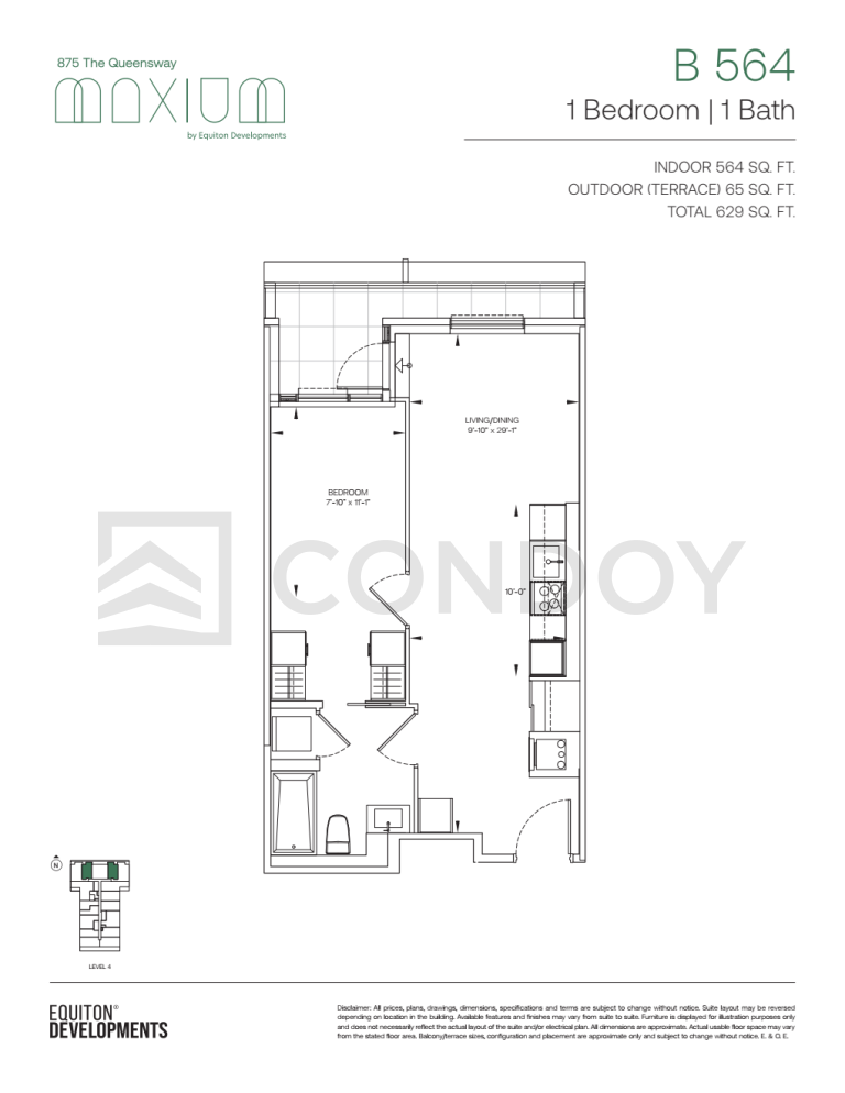 Maxium Condos B 564 Floorplan