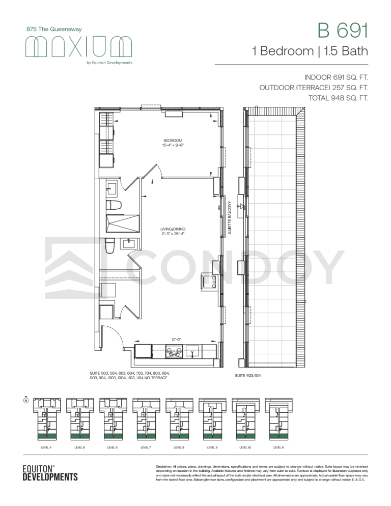 Maxium Condos B 691 Floorplan