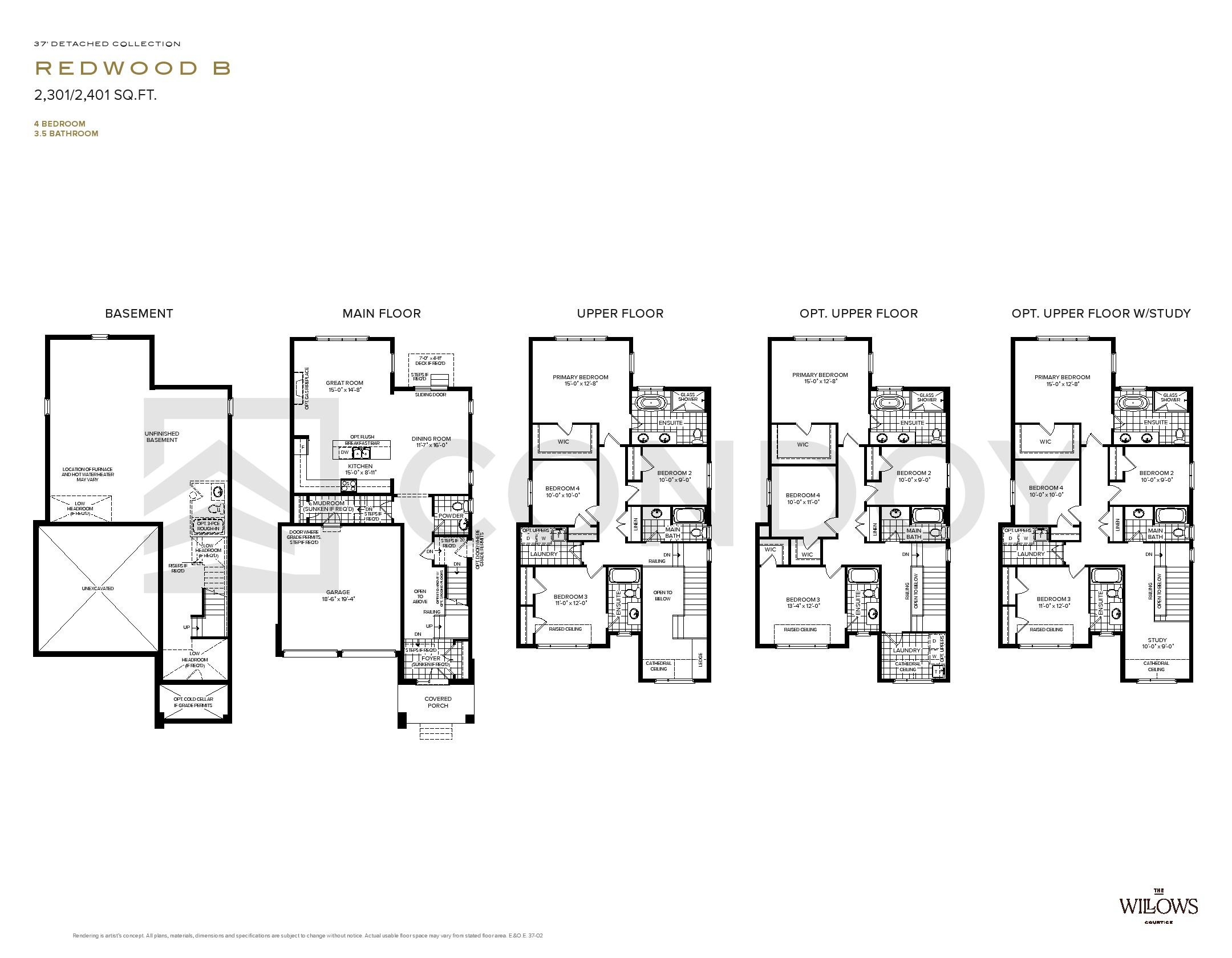 The Willows Homes R E D W O O D B floorplan