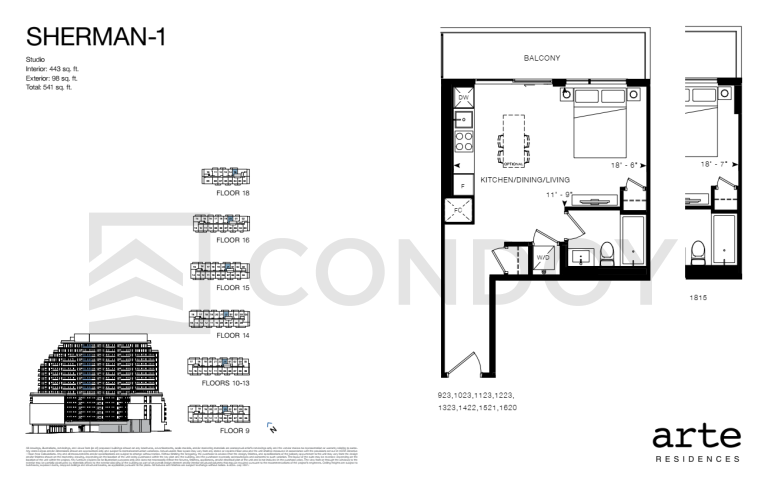 Arte Residences SHERMAN-1 Floor Plan