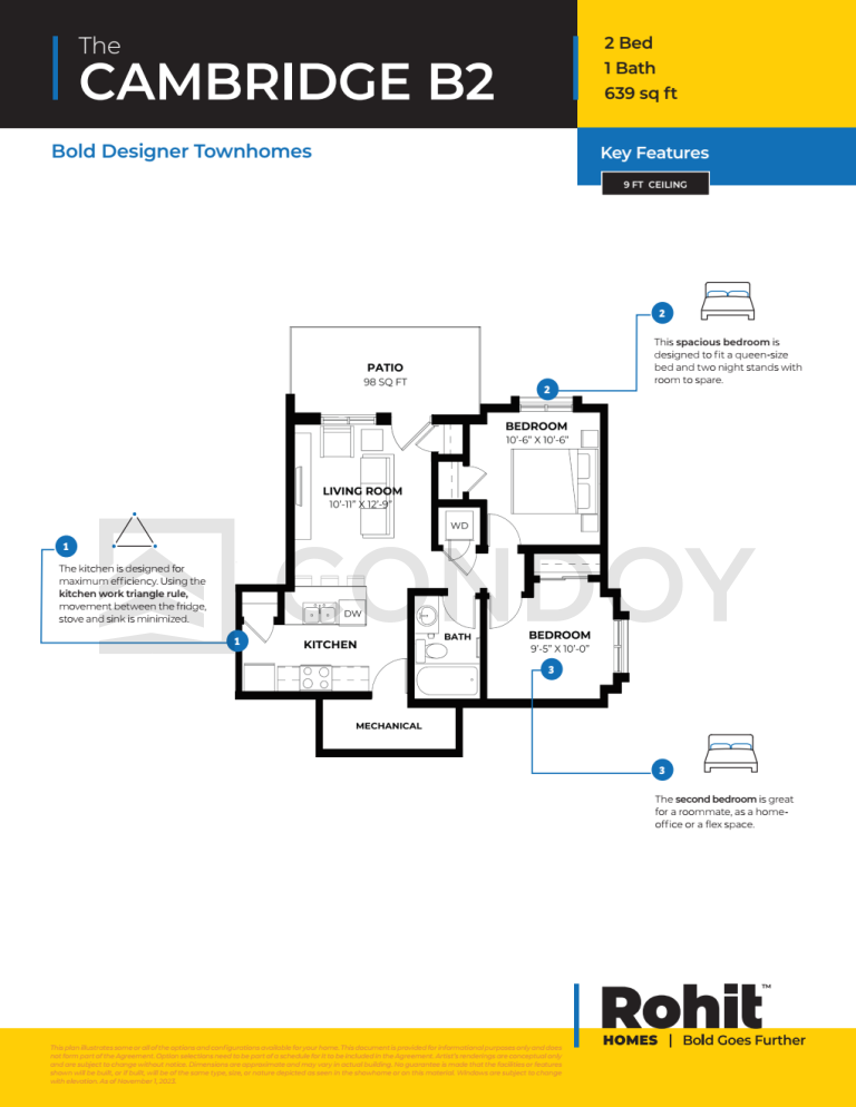 Dean’s Landing Condos Model Cambridge B2 floorplan