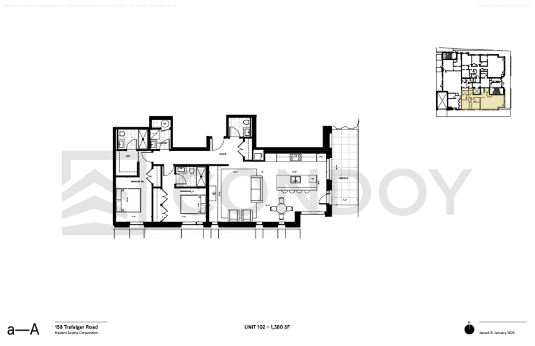 The Aristocrat Condos Unit 102 Floor Plan