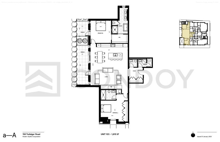 The Aristocrat Condos Unit 103 Floor Plan