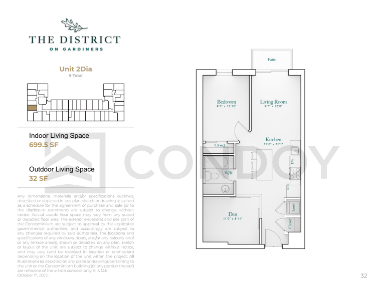 The District on Gardiners Condos 2Dia Floor Plans