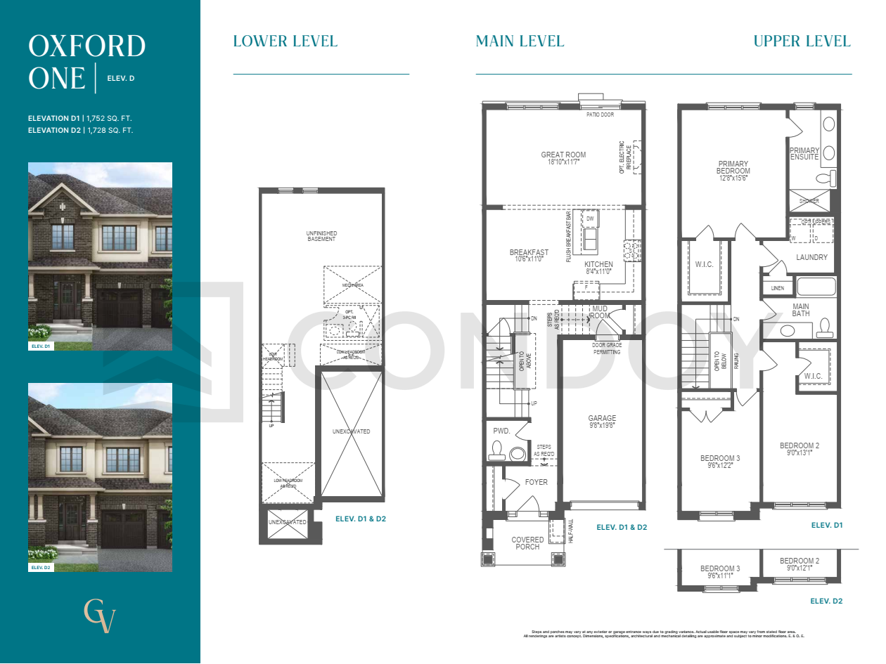 Georgina View Homes OXFORD 1 Floor Plan