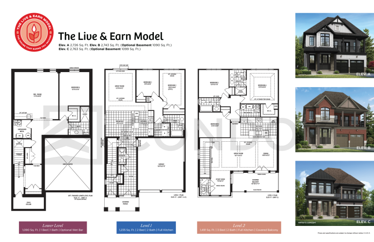 The Gateway of Lindsay Model The Live & Earn Floor Plan
