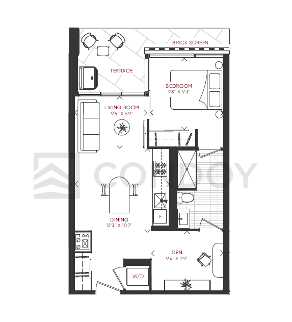 Junction Point Condos 1D_R Model Floor plan