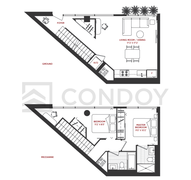 Junction Point Condos 2B_TH_A Model Floor plan